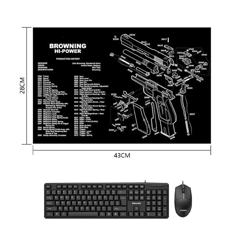 Tactical Gun Cleaning Rubber Mat Muismat Voor Pistool HK USP 1911-3D Glock CZ-75 Sig Saure P220 P226 P229 P365 M92 Multifunctionele