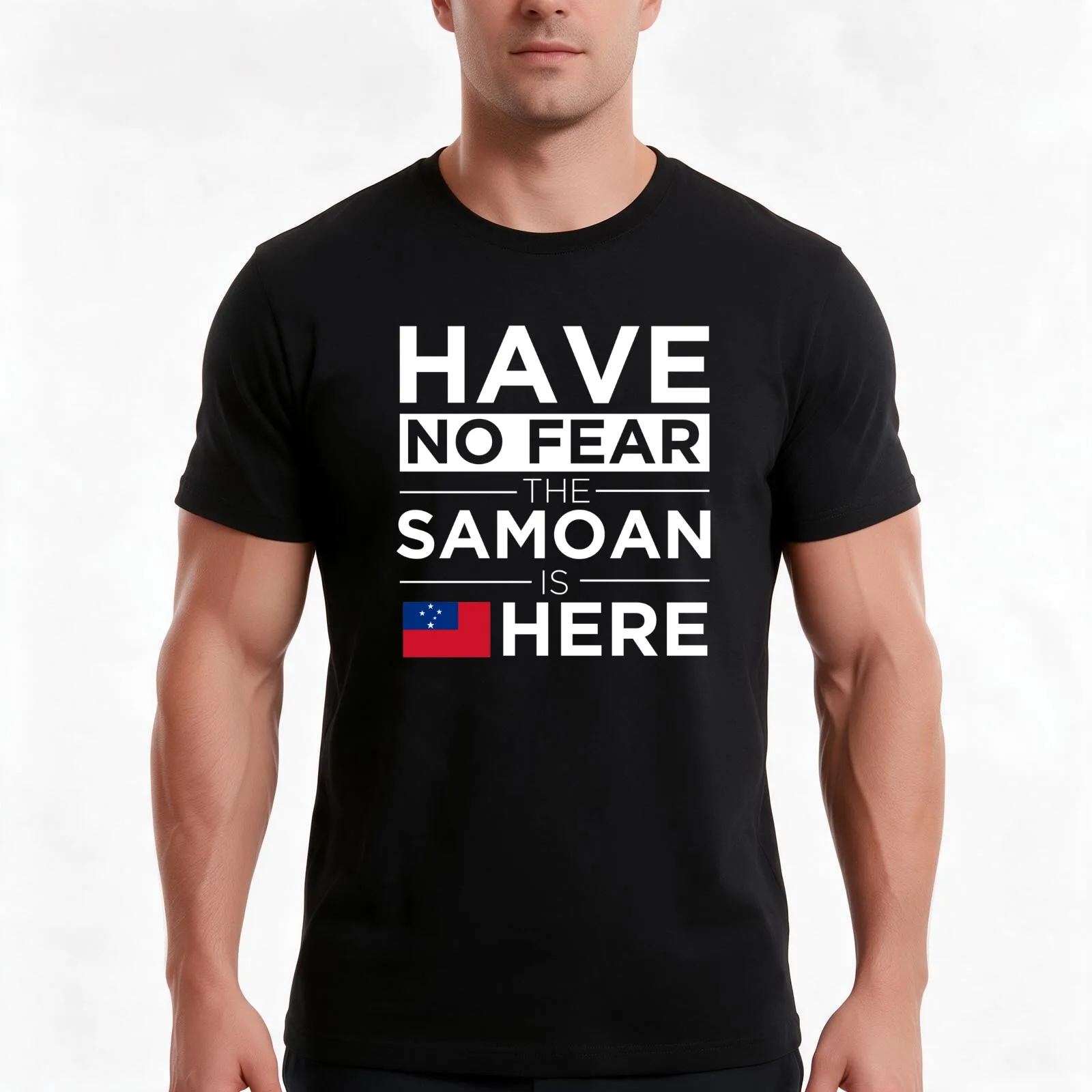 Have No Fear The Samoan is here Pride Proud Samoa T-Shirt, Summer Casual Cotton Tee, Oversized Streetwear Tops, Unisex Men Women