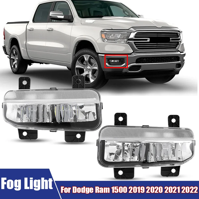 High Quality LED Car Fog Light Assembly Fit For Dodge Ram 1500 2019 2020 2021 2022 Car Accessories Front Bumper Driving Lamps