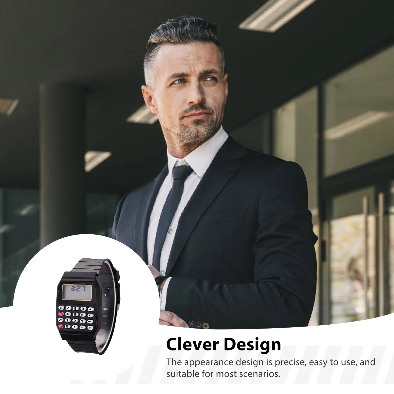 نموذج الساعة آلة حاسبة مدمجة ملونة وخفيفة الوزن وآلة حاسبة بسيطة للطلاب والمعلمين واللوازم المدرسية #1