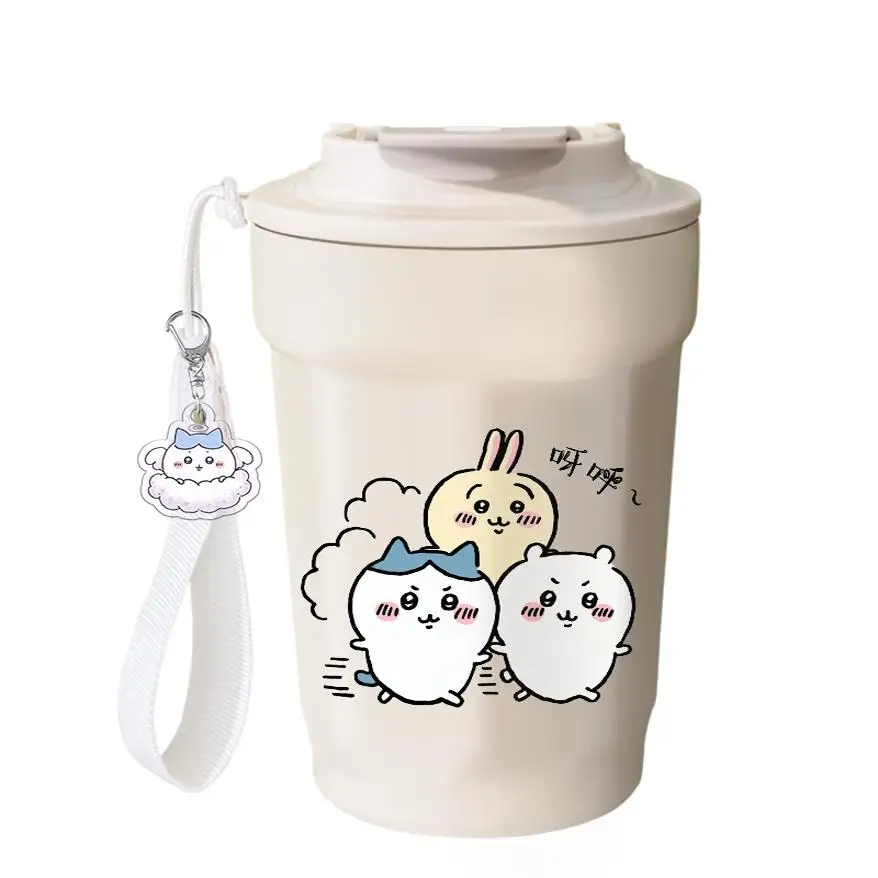 Kawaii Chiikawa Hachiware Usagi mignon thermos en acier inoxydable grande capacité voiture double boisson tasse à café