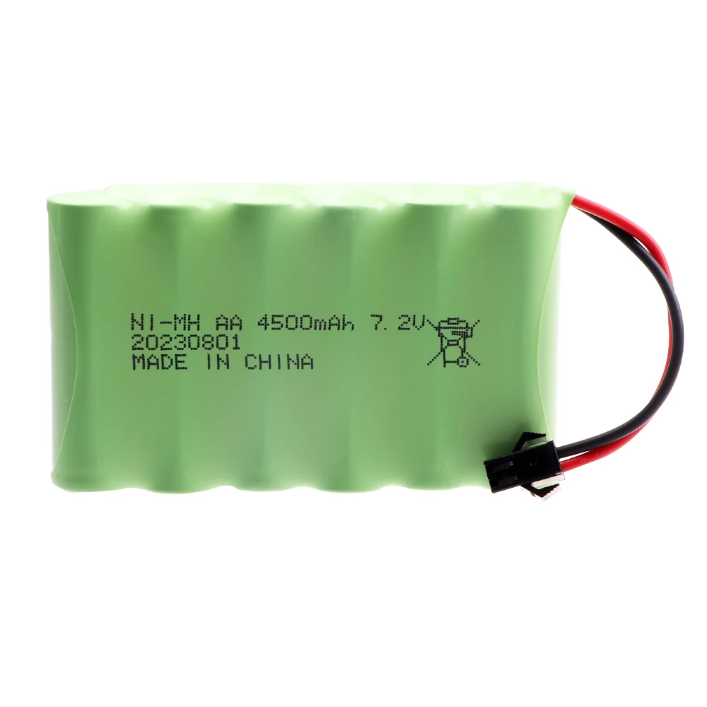 7.2V 4500mah 3000mAh Ni-MH AA Rechargable Battery SM Plug and charger set For RC Truck ca boat toys model 7.2 v 3500 mah battery