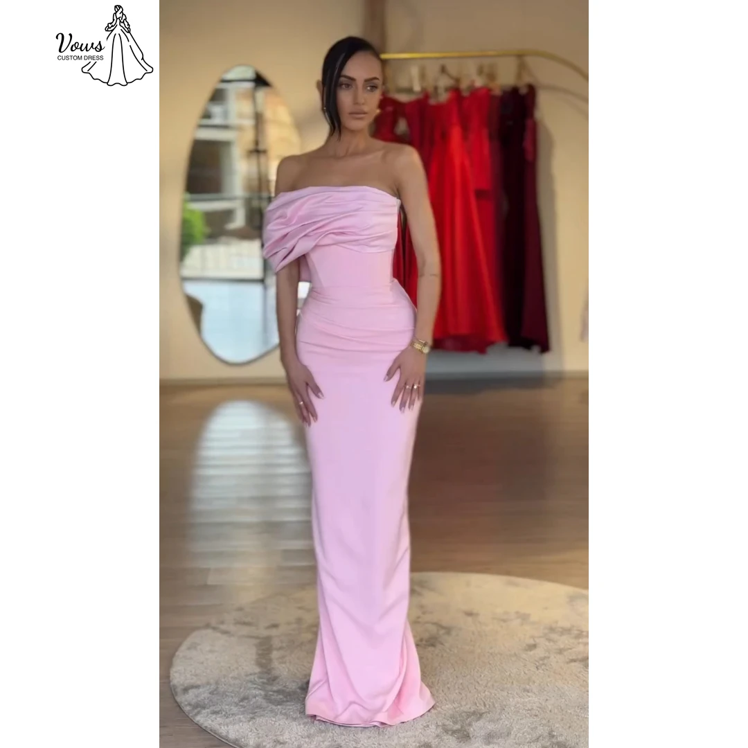 

Vows Elegant Party Dresses for Wedding Woman Ceremony Dress Candle Custom Made Fishtail Skirt Satin Cloth Cocktail Evening Dress