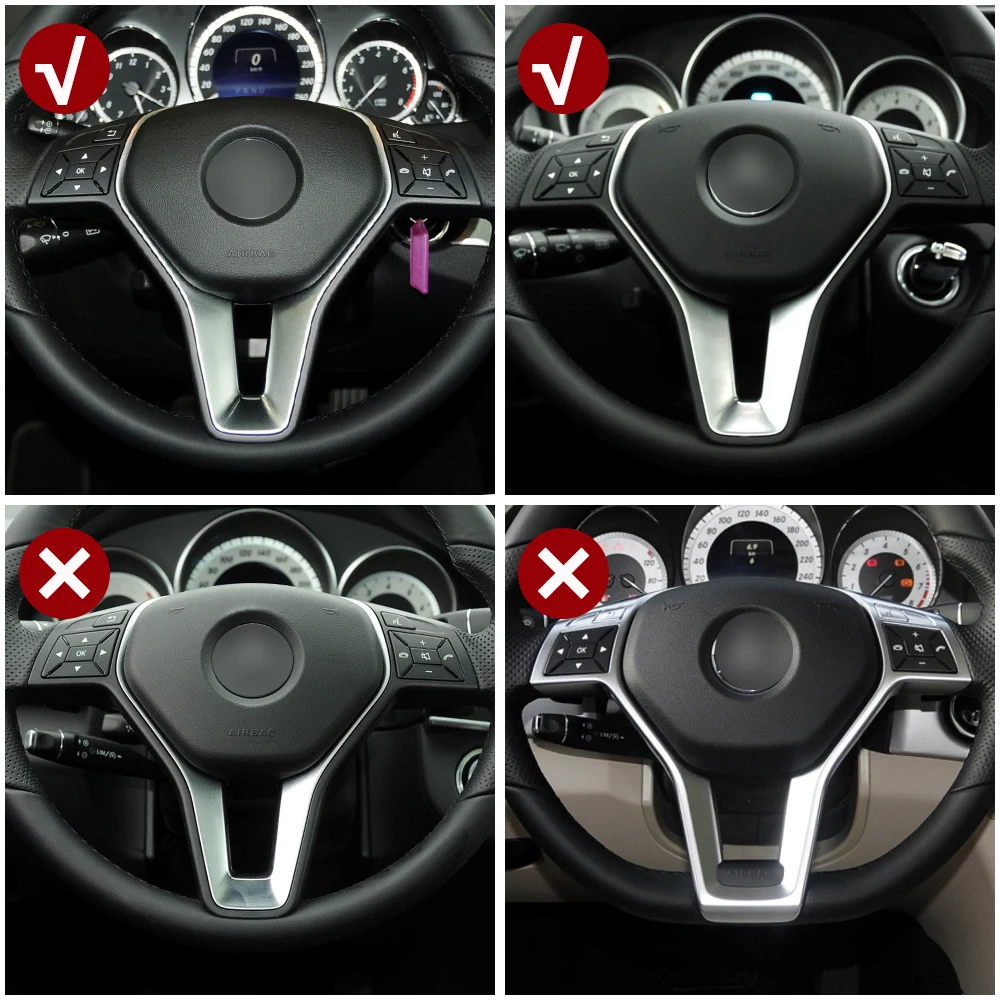 Car Steering Wheel Frame Trim Chrome Panel Cover For Mercedes BENZ C E GLK GLA CLA CLS Class W176 W204 W212 GLK204 W218 W156