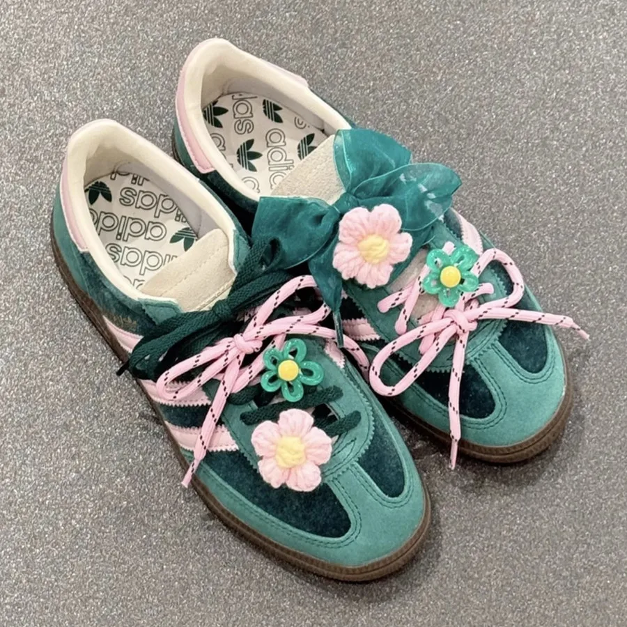 4cm Widened Chiffon ShoeLaces Combine Flat Laces Flower Buckles For Sneakers Canvas Casual Leather Shoes DE Trainining Shoes image 4