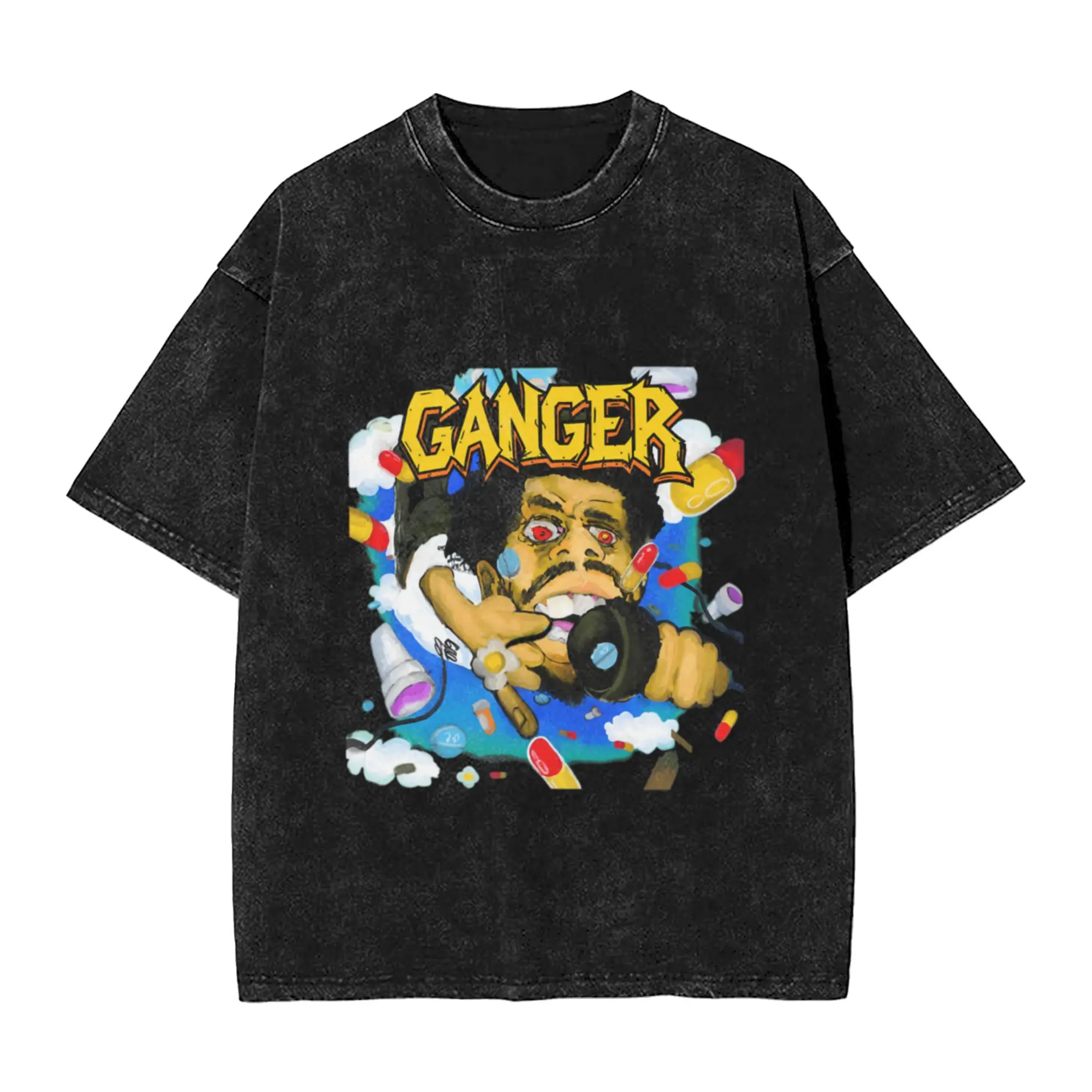 Ganger Deluxe Rap Album Art Caricature Unique Comfort A T-Shirt Oversized Short Sleeve Men's Women's Cotton Tees Tops