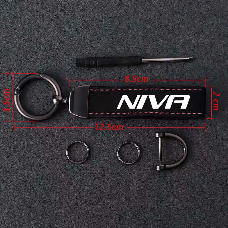 Suede Keyring DIY Fashion Keychain Genuine Car Keychain Key Holder Keys Organizer Charm Keychain For lada NIVA Car Accessories