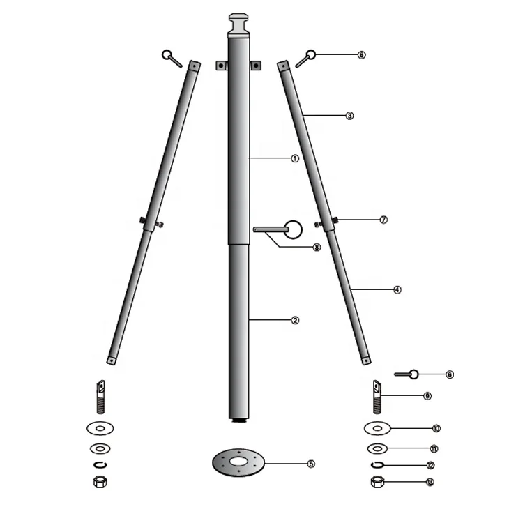 Origin Adjustable Stainless Water Ski Pylon Kit for Water Sports Boat Ski Tow Bar
