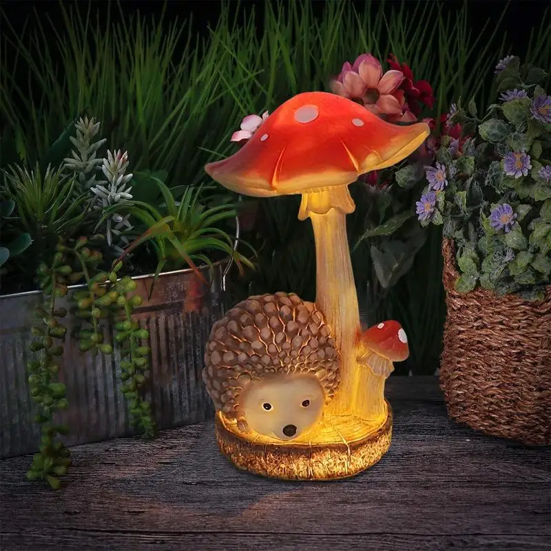 Solar Mushrooms Outdoor Decor Solar Powered Mushroom Shaped Yard Lights Cute Mushroom Figurine Lights Waterproof For Garden