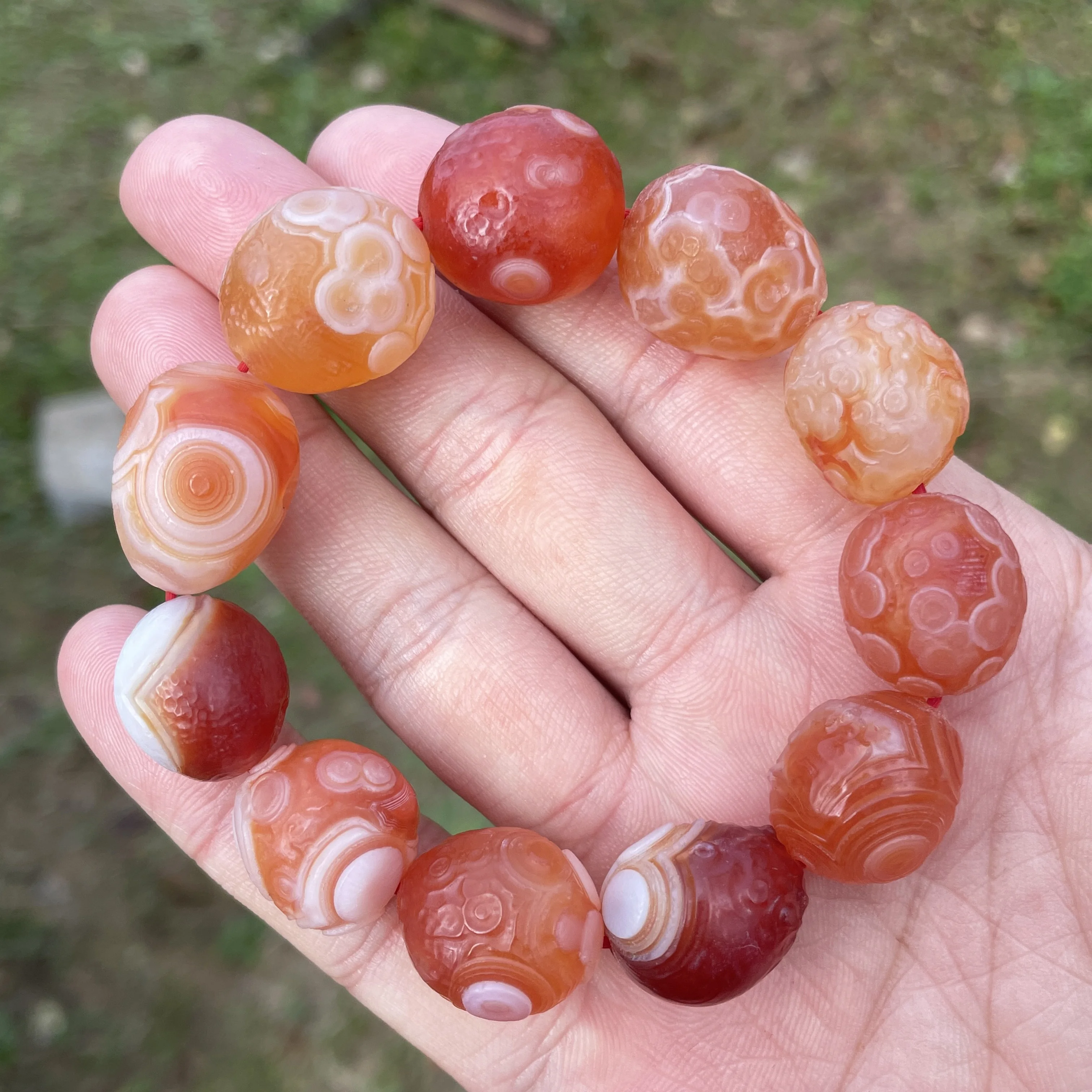 Natuarl Unplished Red Sardonyx Gobi Agate Bracelet Eye Rock Energy Crystal Chakra Reiki Healing Stone Women Decor 04