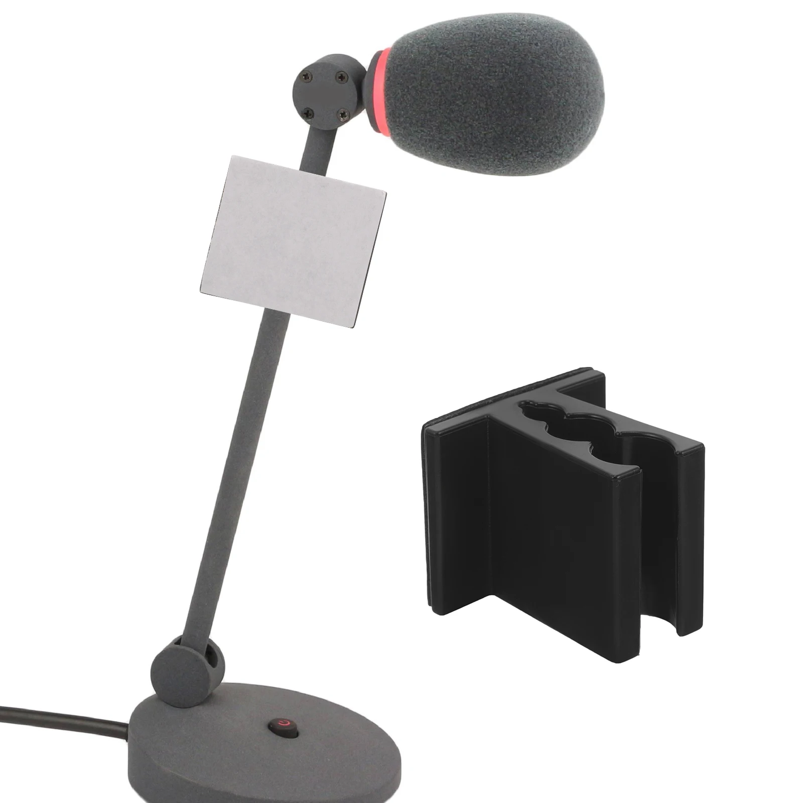 

Microphone Clip Holder Plastic Mic Bracket Square Design Easy Use Portable Storage Speech Recording Live Broadcasts Smooth