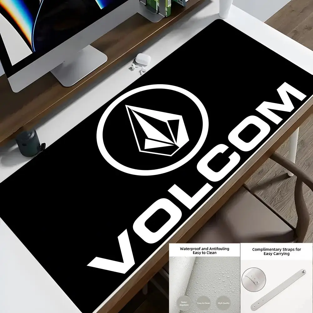 luxury Volcom Mouse Pad Office Desk Protector Mat PU Leather Waterproof Mouse Pad Desktop Keyboard Desk Pad PC 90X40 cm