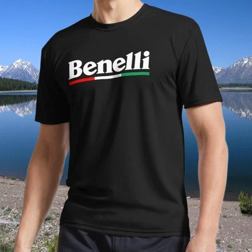 

BENELLI Active Graphic Print Men's and Women's Loose Short Sleeved T-shirt, Suitable for All Seasons of Leisure and Luxury