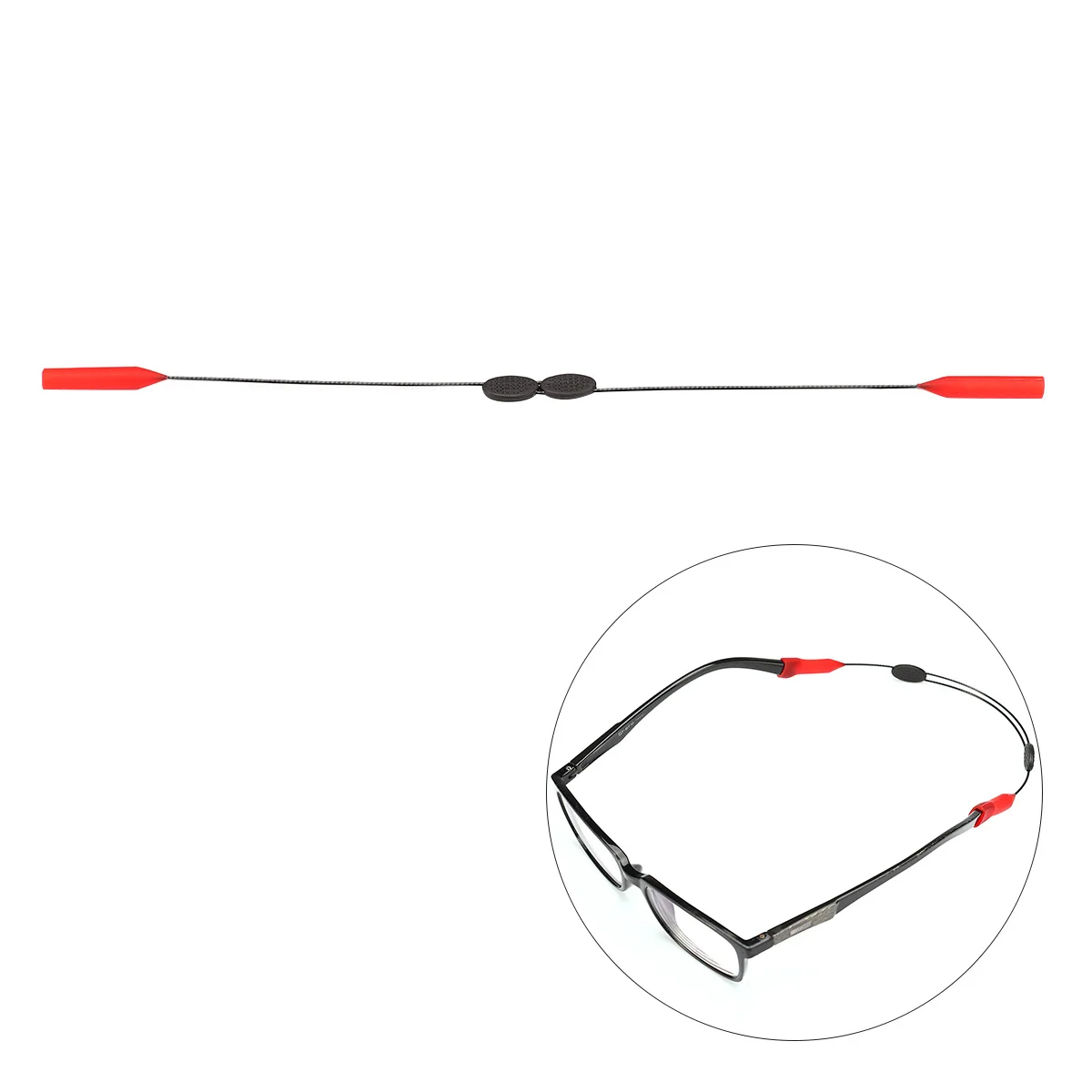 

Adjustable Silicone Glasses Strap Chain For Outdoor Sports Red, Secure Eyewear Holder For Sunglasses Reading Glasses Safety