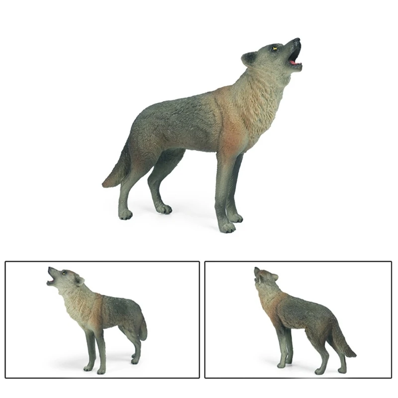 

Realistic Vicious Wolf Model Wild Animals Lawn Table Decor for Collection