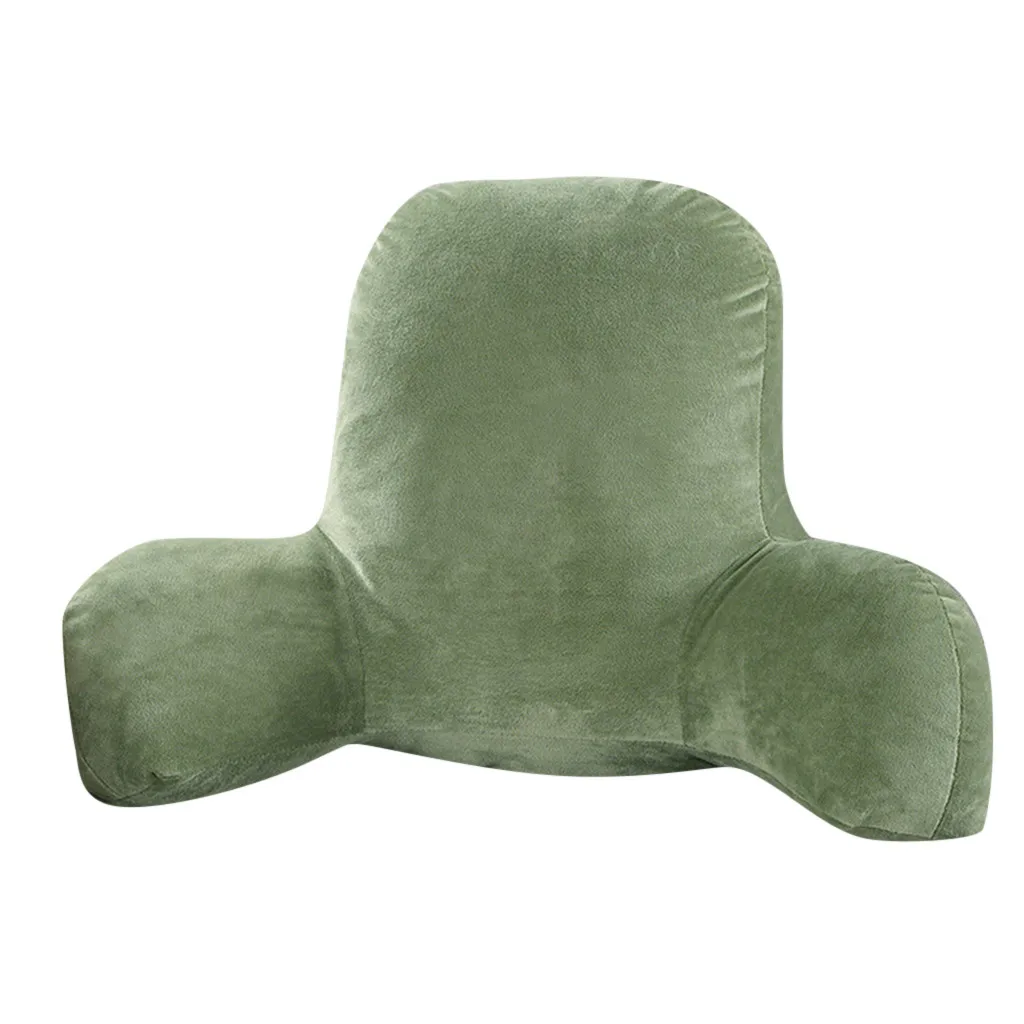 Plush Soft Backrest Reading Rest Lumbar Support Soft Cushion with Arms U-Shape Solid Color Comfortable Cotton Car Cushion