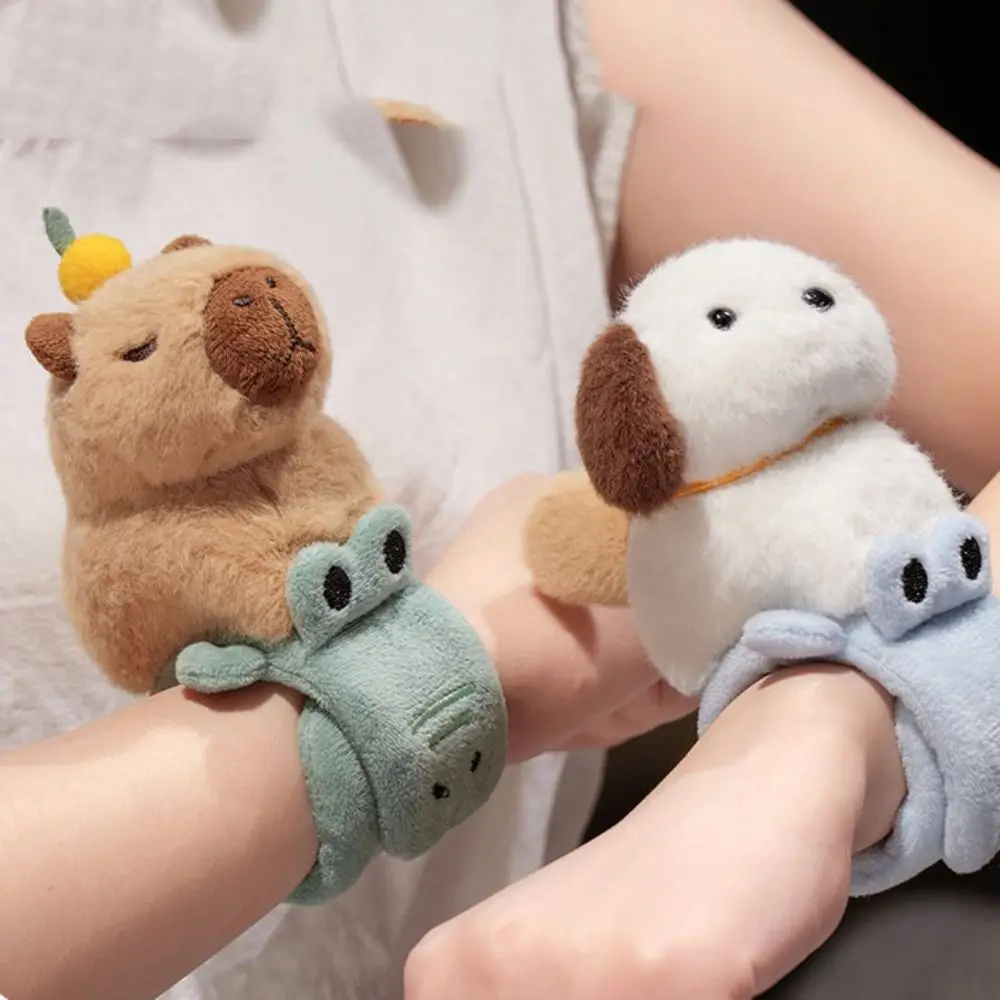 Cat Slap Bracelet Series Wrist Style Cute Doll Plush Doll Slap Bracelet Puppy Soft Capybara Plush Wrist Band Christmas Toy