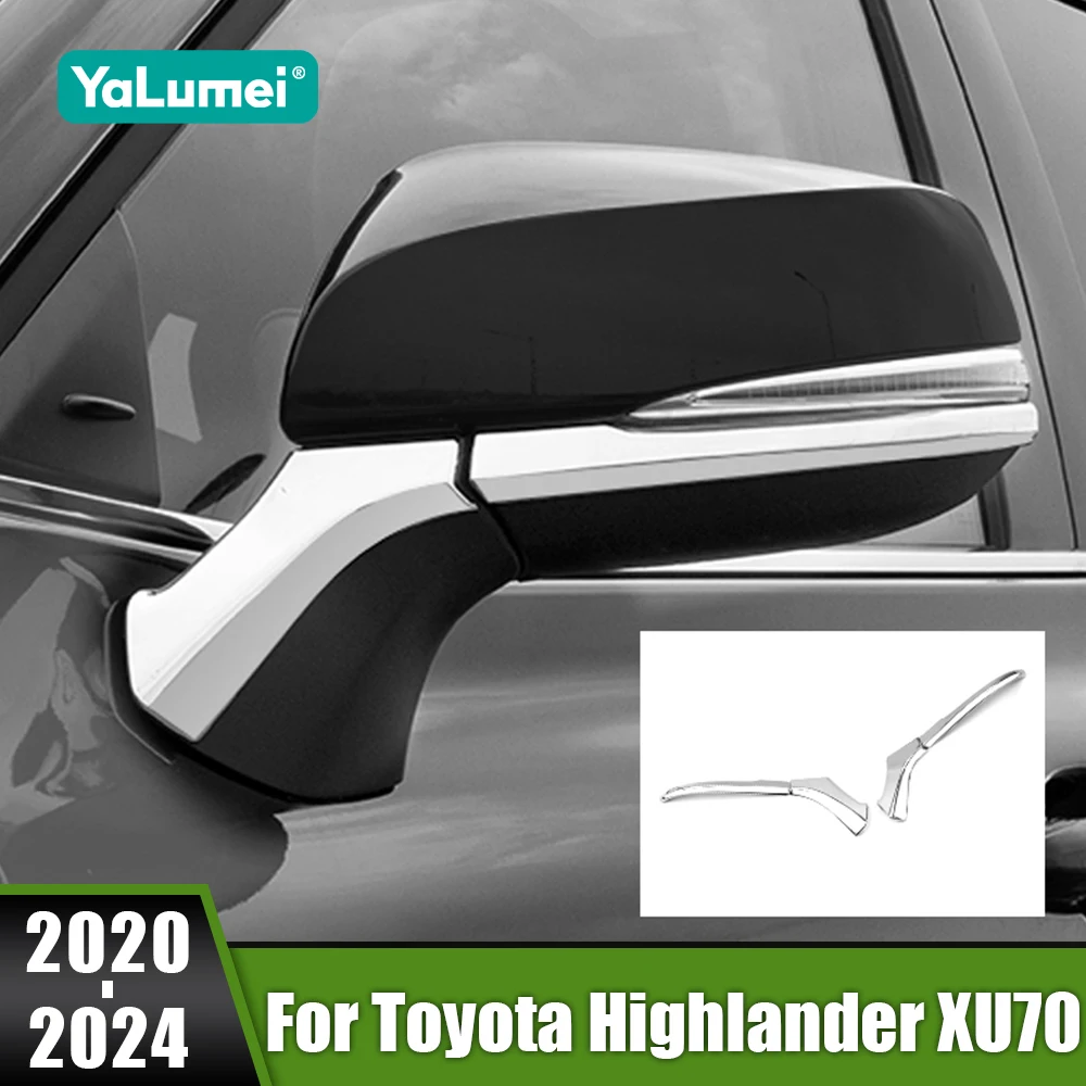 

For Toyota Highlander XU70 Hybrid 2020 2021 2022 2023 2024 Car Side Door Rearview Mirror Cover Molding Trims Protector Strip