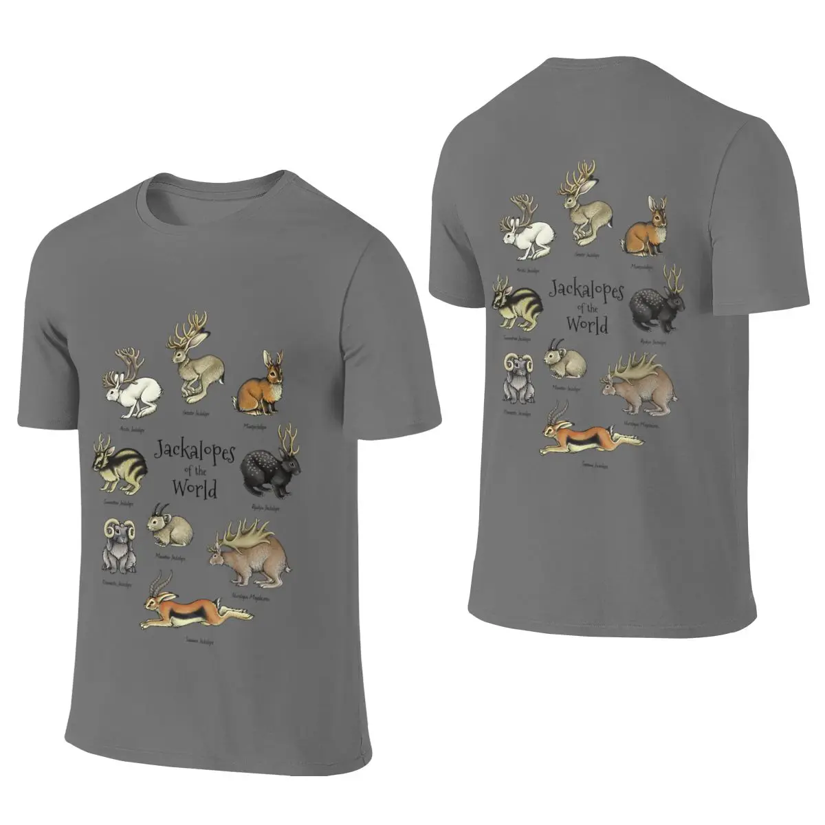 Jackalopes Of The World Ultra-Minimalist Reversible T-shirt Artistic Boy Everyday Versatility Men's T-shirts