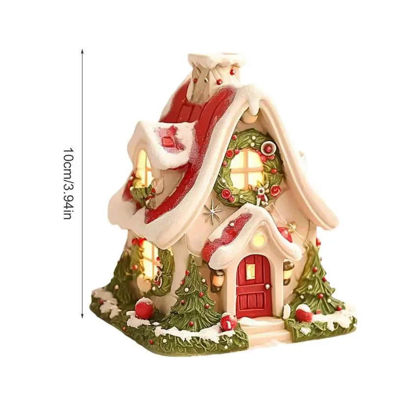 Home Incense Burner Creative Light Up Christmas House Incense Burner Christmas Chimney Cottage Incense Burner For Den Bedroom