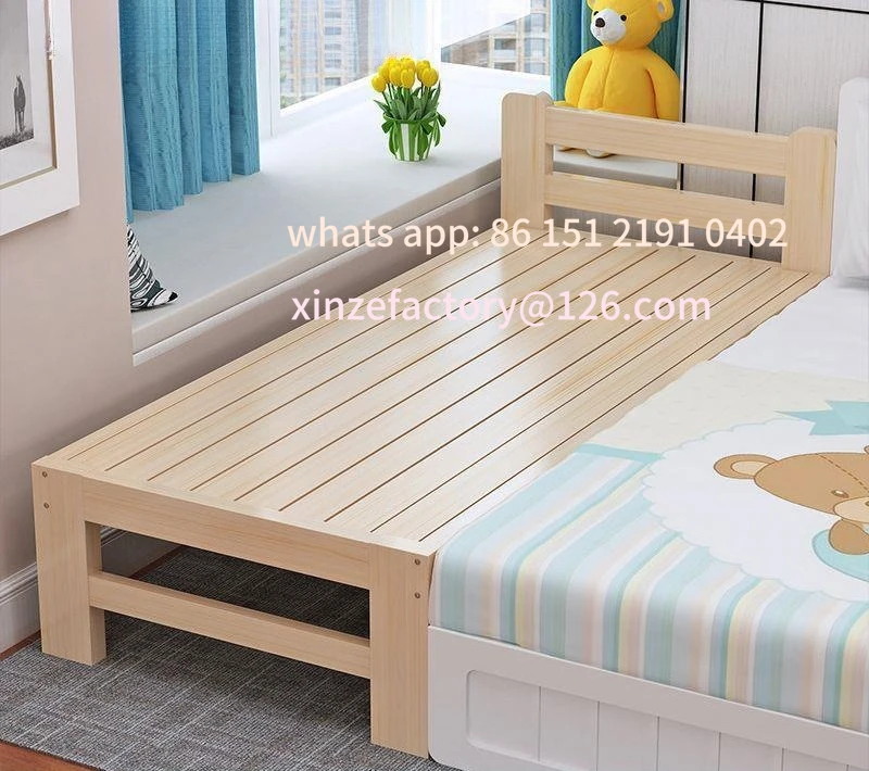 

Customizable all solid wood seamless splicing bed, environmentally friendly and healthy bed, thickened and thickened flat bed