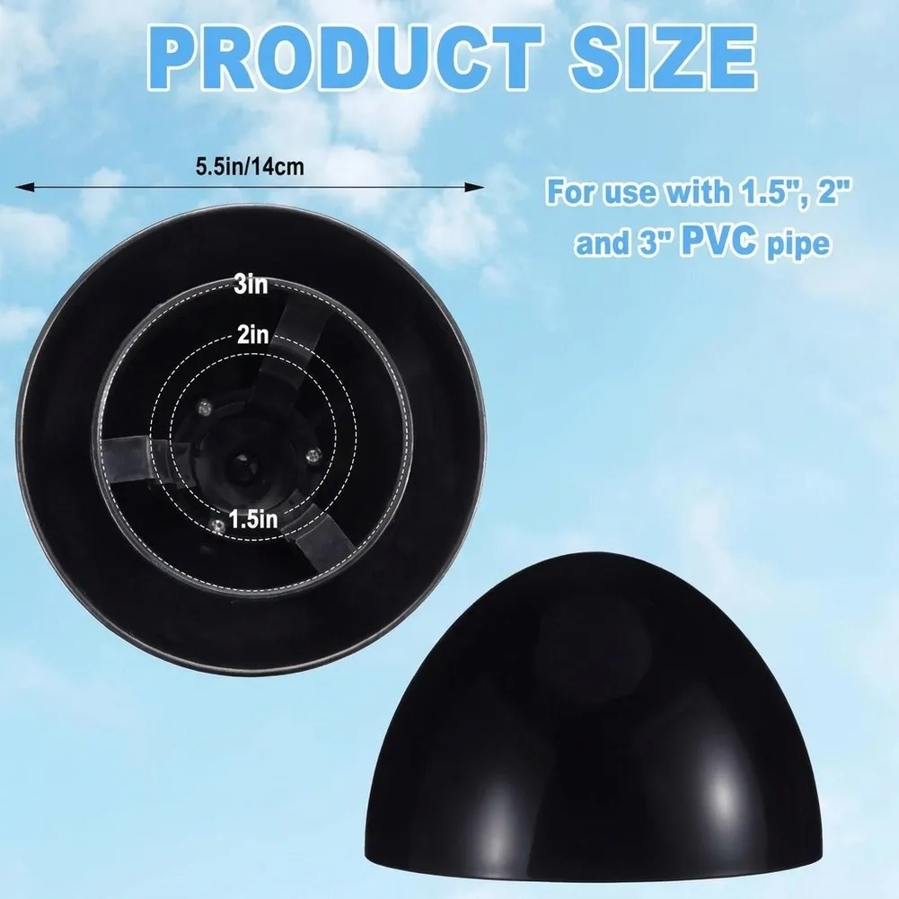 PVC External Hood Cap with Hemispherical Shape Optimized for Airflow Efficiency and Against Rain Snow  PVC External