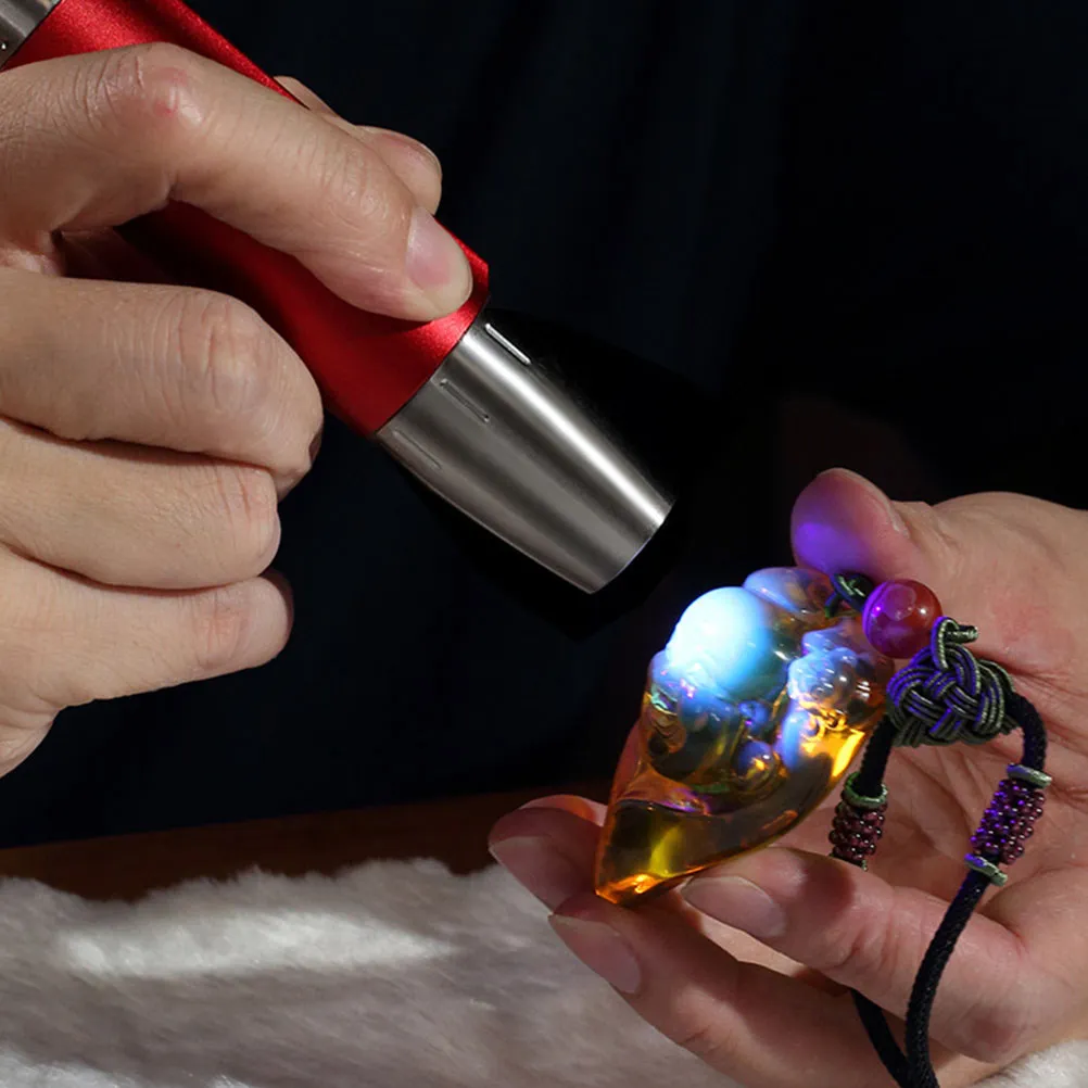 Jade Identification Flashlight USB Portable Jewelry Lamp with Multi Light Sources for Fluorescent Testing