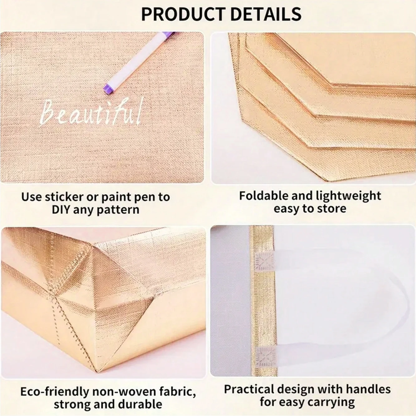 أكياس تسوق ذات سعة كبيرة مع أكياس قابلة لإعادة الاستخدام أكياس بقالة عالية الجودة لحفلات عيد الميلاد والتسوق اليومي وأعياد الميلاد