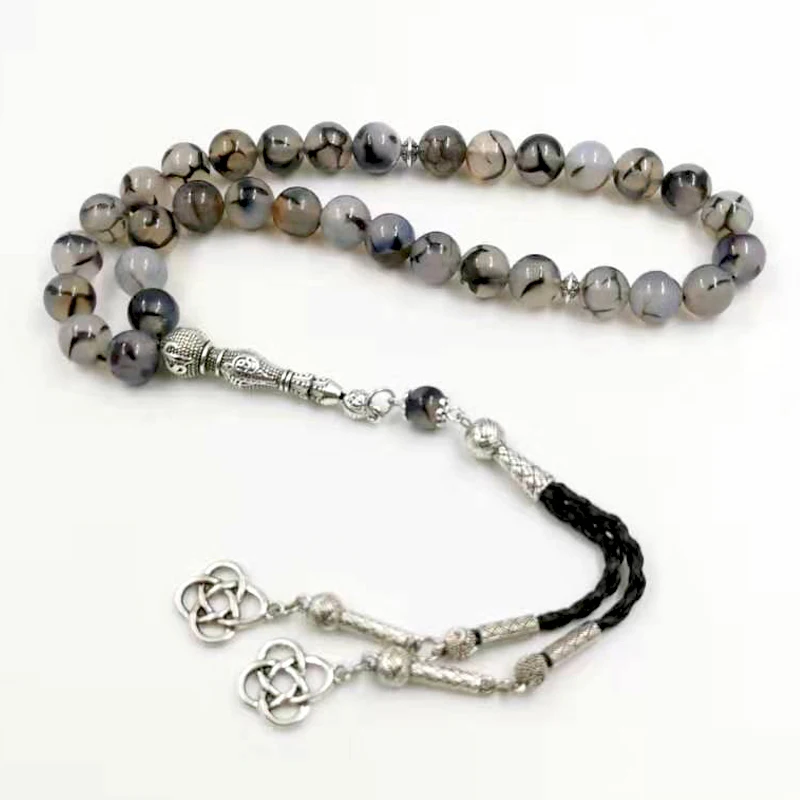 

Muslim Bracelets Natural agates Tasbih gift for Husband and father misbaha Featured prayer beads 33 66 99beads