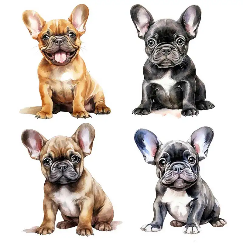 French Bulldog Wall Sticker Bathroom Toilet Decor Living Room Cabinet Refrigerator Home Decoration Decals Stickers M1136