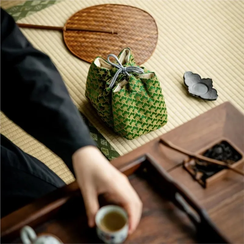 Chinese Vintage 1 Teapot 2 Cups Storage Bag Tea Cozies Travel Handmade Storage Bag Home Multi-function Portable Teapot BagLF389