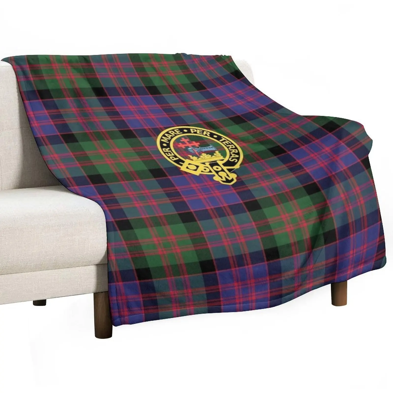 The McDonald and MacDonald Clan tartan with badge by Faelee Throw Blanket Luxury St Sleeping Bag Loose funny gift Blankets