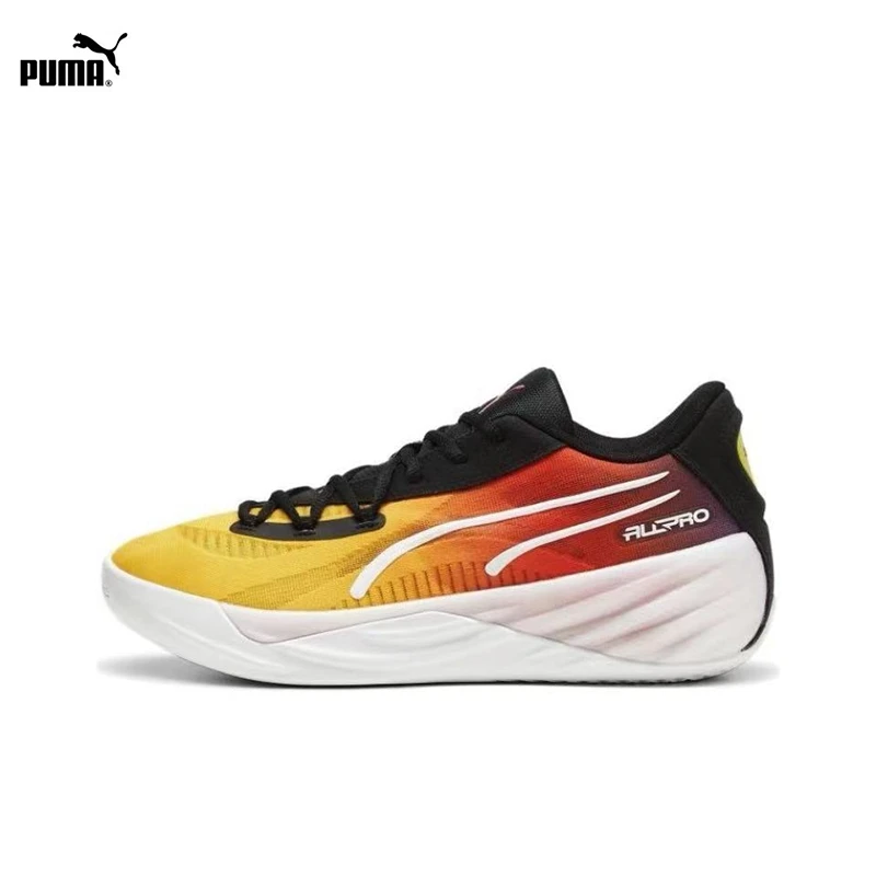 

PUMA A11 Pro Nitro Showtime Men's Low Top Basketball Casual shoes in yellow, orange, and black 309890-01