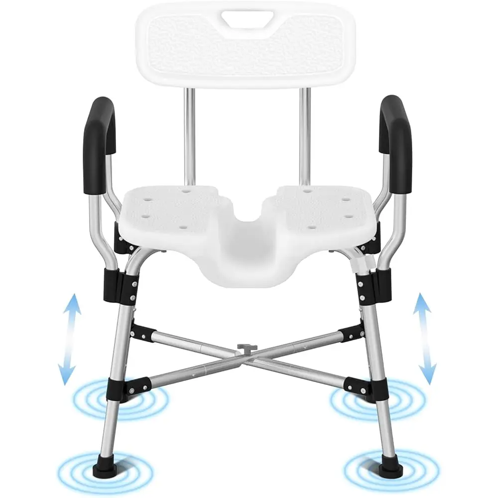 

Shower Chair For Inside Shower - Heavy Duty Reinforced Crossbar U-Shape Shower Seat For Elderly And Disabled - Adjustable