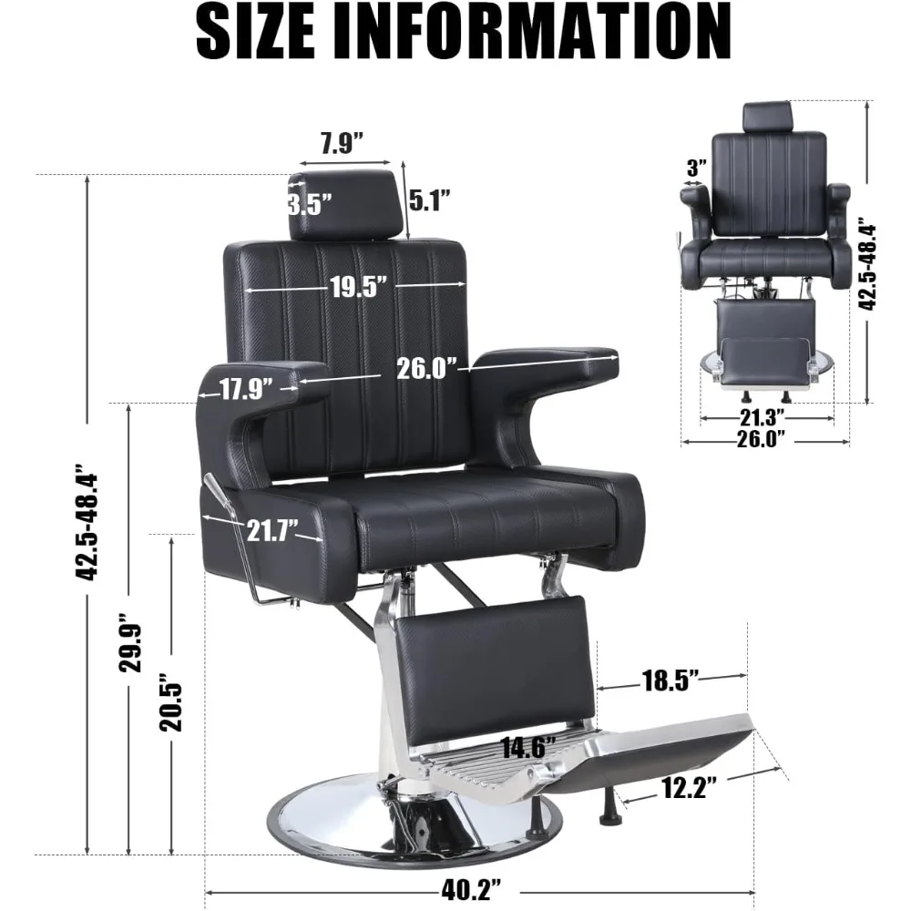 كرسي صالون احترافي لتصفيف الشعر مع مضخة هيدروليكية متينة لورشات الحلاقة ومنتجات التجميل #2