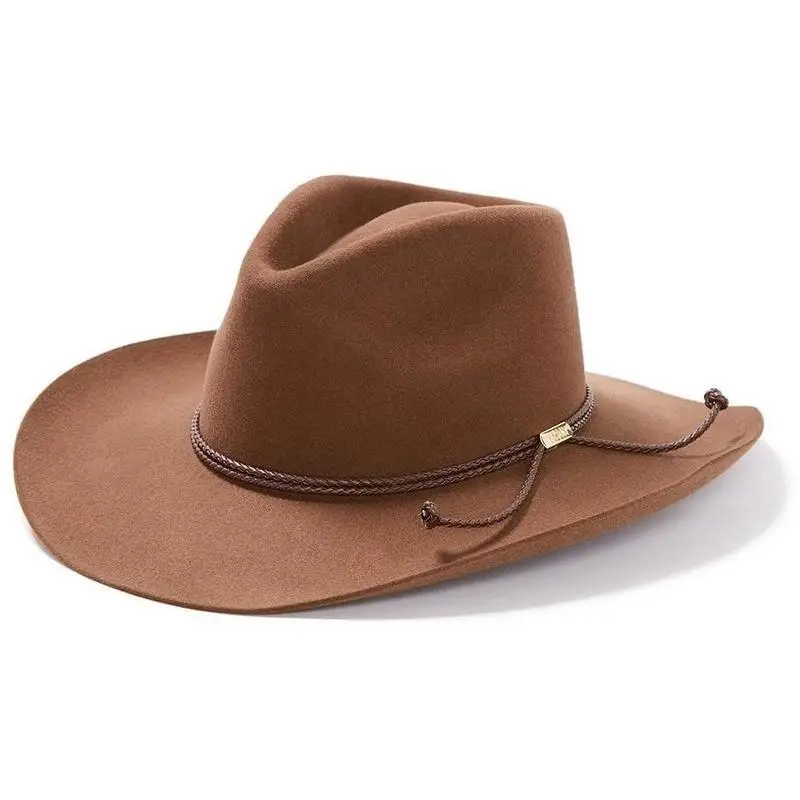 Cowboy Style Wool Felt Hat Solid Color Sheepskin Felt Hat Pure Wool Felt Hat
