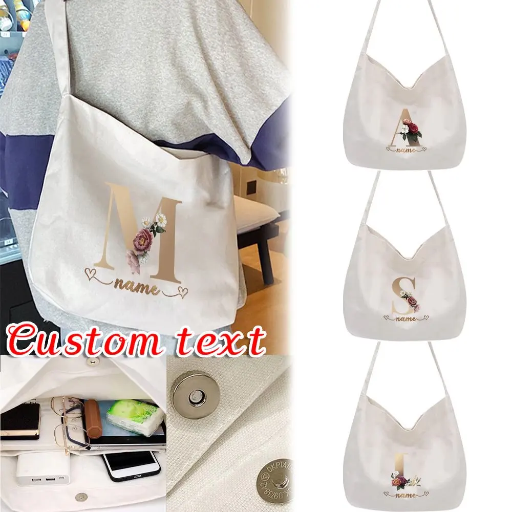 

Персонализированная модная новая сумка-тоут из холщовой ткани, вместительная сумка через плечо