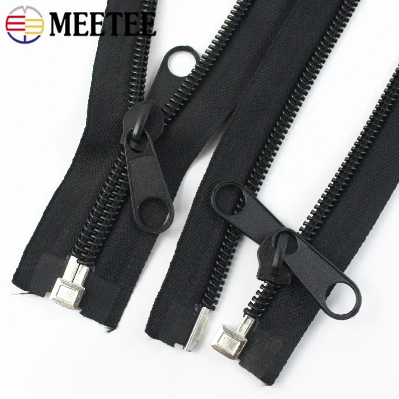 1Pc Meetee 10# 80-300cm Nylon Zippers Coat Tent Long Zipper Double Slider Zip Closure Handbag Sewing Zips Repair Kit Accessories