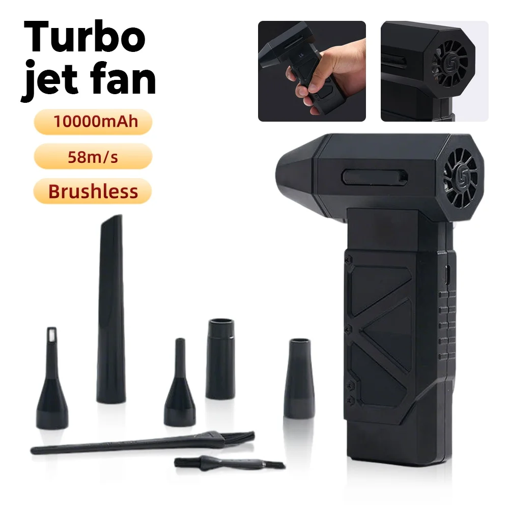 

Turbo Jet Blower 1000000RPM Powerful Air Blower Brushless Motor Turbo Fan Wind Speed 58m/s 10000mAh Souffleur Air Puissant Fan