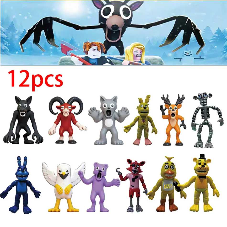 

12 шт., новинка 2025 года, 99 ночей в лесу, плюшевые товары для игр, коричневая подушка с изображением лося и оленя, белая сова для подарков для детей