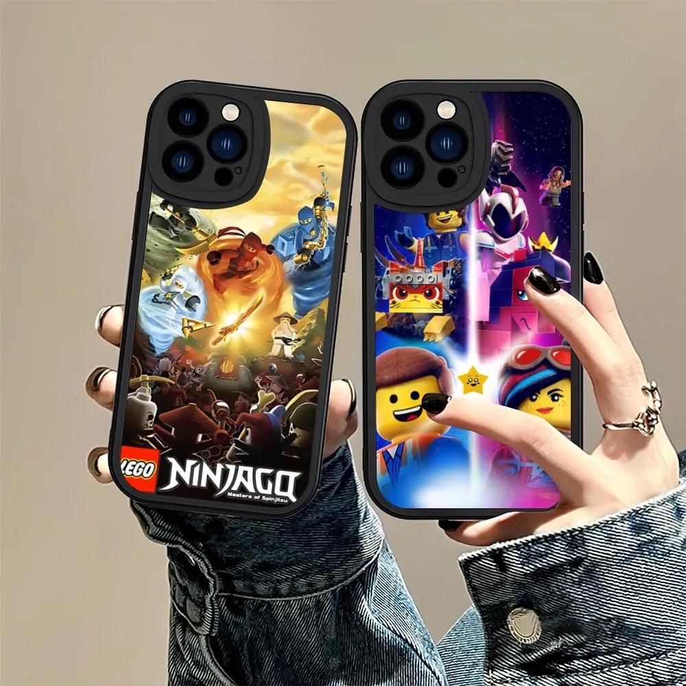 

BEAST KINGDOM L-Lego N-Ninjago Phone Case For iPhone 11 12 13 14 15 X XR Pro MAX Plus Lens Protective Leather Soft Back Cover