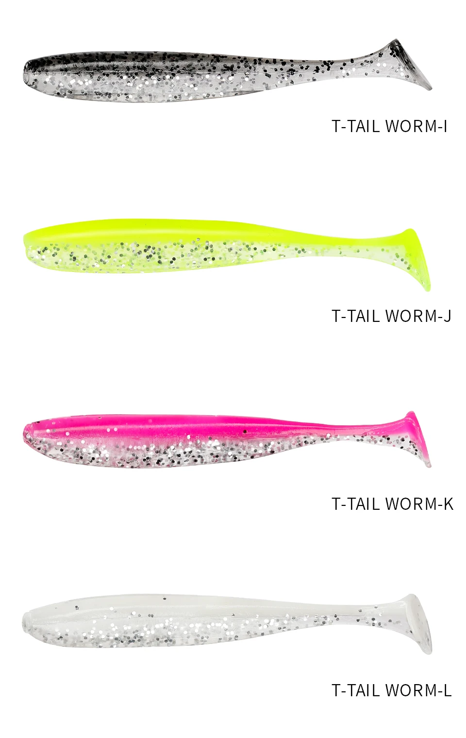 TSURINOYA 65mm 75mm T Schwanz Wrom Angelköder Weicher Köder Künstliche Köder Tackle Jerkbaits Hecht Bass – Detail 13