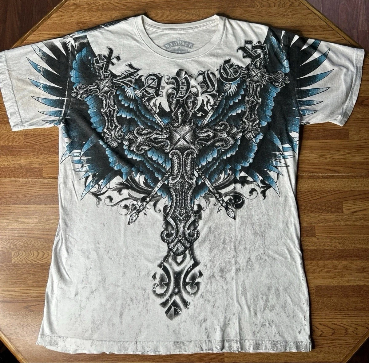 Y2K xzavier Thorns Printing Punk Graphic T-Shirt for Men Retro