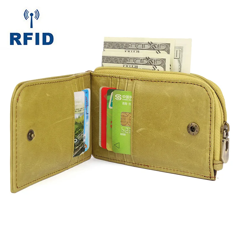 

Женский кошелек из воловьей кожи с RFID-защитой и карманом для монет