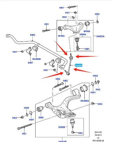 RBM500190 RBM500180 RBM500110 RBM500100 Front LH or RH Stabilizer Bar Link for Land Rover LR3 2005-2009 LR4 2010-2016