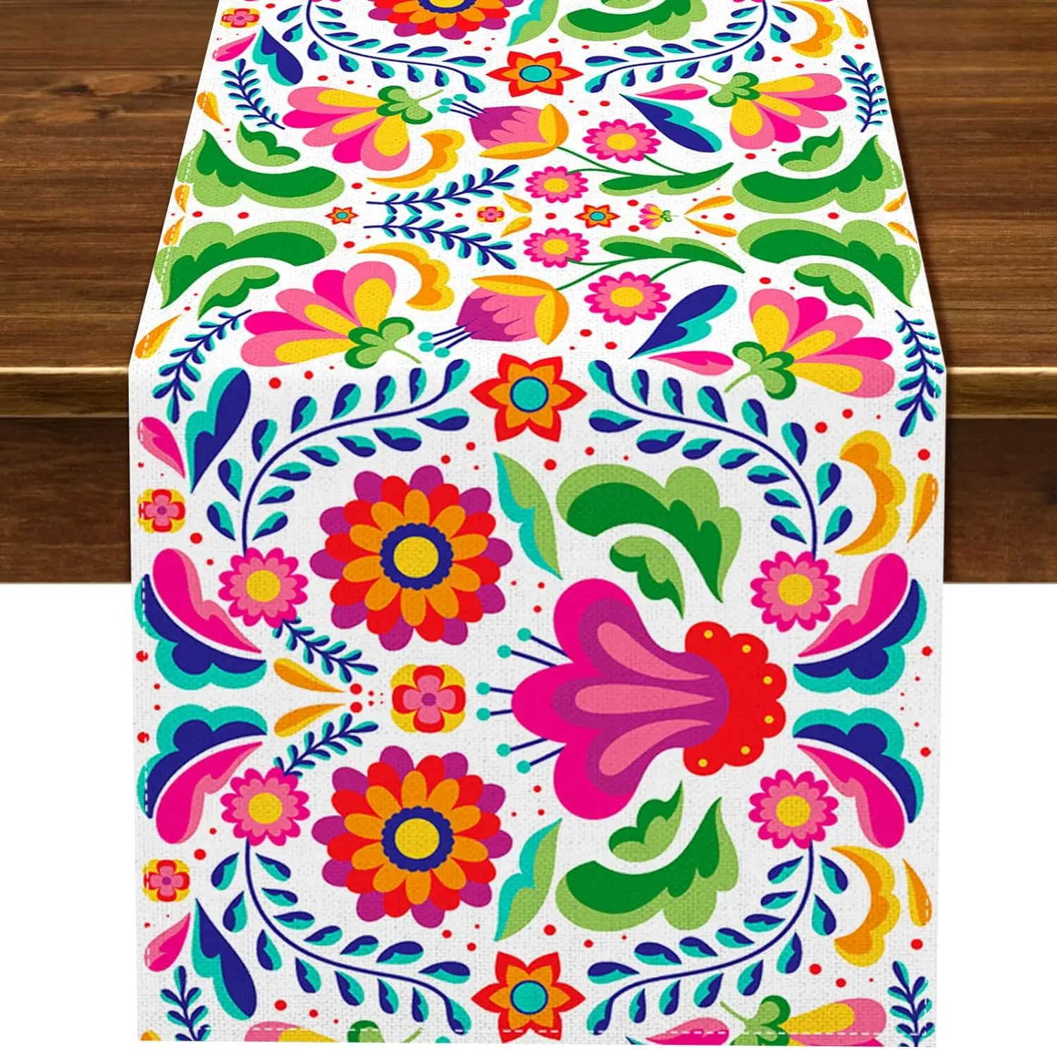 Mexican Day of The Dead Linen Table Runner Party Decorations Reusable Kitchen Dining Table Runner Dia De Los Muertos Decorations