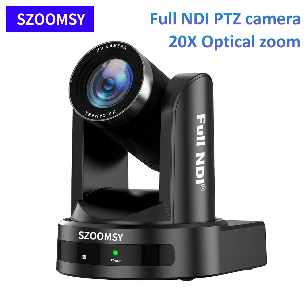 

Full NDI PTZ Camera 20X Optical Zoom 3G-SDI/HDMI/USB3.0/LAN PoE/NDI IP Live Streaming Camera FHD 1080P 60FPS for Church Services