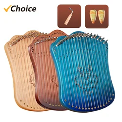 17 String Lyre Harp Portable Solid Beech Wood Harp String Musical Instrument with Tuning Wrench Picks for Beginners Kids Adults