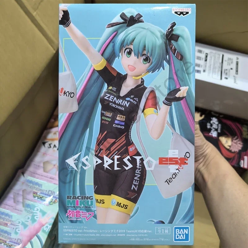 バンダイオリジナルエスプレストエストプリントヘア初音ミクレーシングガールチームukyoアニメアクションフィギュア模型玩具男の子ギフト