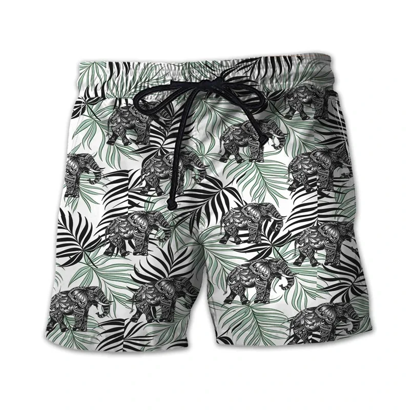 Lustige Elefanten Grafik Boardshorts Casual Hawaiian Kurze Hosen Für Männer Kleidung Hip Hop Junge Strand Shorts Zoo Tier Männliche Badehose